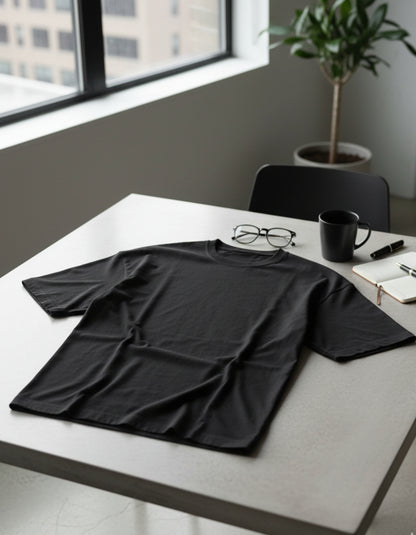 Black Plain Oversized t-Shirt