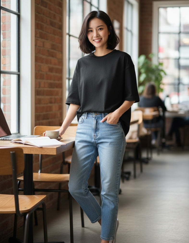 Black Plain Oversized t-Shirt