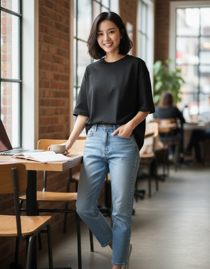 Black Plain Oversized t-Shirt